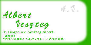 albert veszteg business card